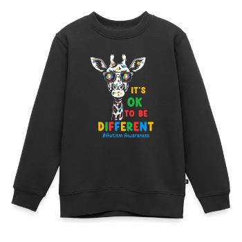 Autisme Autiste - Sweat Premium enfant bio - noir - Devant - AI Model Kid Female (0cm)