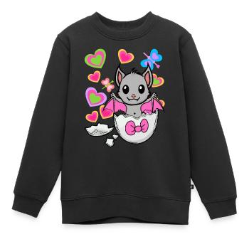 Fledermaus Eierschale Geburt Ei Kinder Kind - Kinder Premium Organic Sweatshirt - Schwarz - Vorne - AI Model Kid Female (0cm)