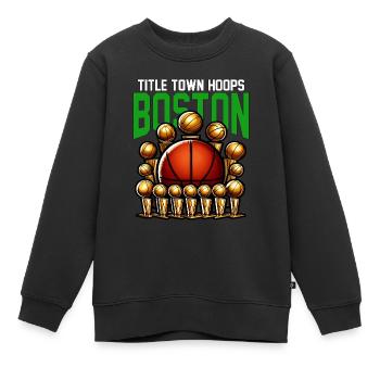 TITRE TOWN HOOPS - BASKETBALL - Sweat Premium enfant bio - noir - Devant - AI Model Kid Female (0cm)