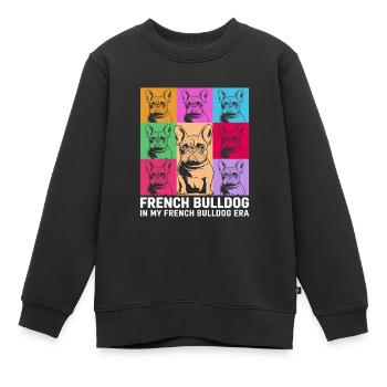 Bouledogue français - Sweat Premium enfant bio - noir - Devant - AI Model Kid Female (0cm)