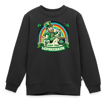 Leprechaun à temps partiel Saint-Patrick Arc-en-ciel - Sweat Premium enfant bio - noir - Devant - AI Model Kid Female (0cm)