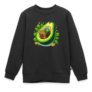 Avocado St. Patricks Day - Kinder Premium Organic Sweatshirt - Schwarz - Vorne - AI Model Kid Female (0cm)
