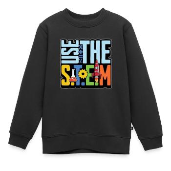 Utilisation par les enseignants de STEM Les STEM aiment l’informatique - Sweat Premium enfant bio - noir - Devant - AI Model Kid Female (0cm)