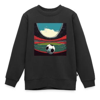 Stadion-Fußballfür Mannschaften und Vereine - Kinder Premium Organic Sweatshirt - Schwarz - Vorne - AI Model Kid Female (0cm)