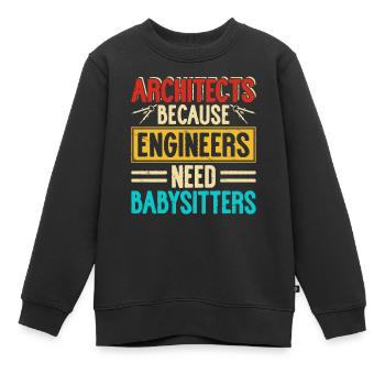 architect - Kids Premium Organic Sweatshirt - black - Front - AI Model Kid Female (0cm)
