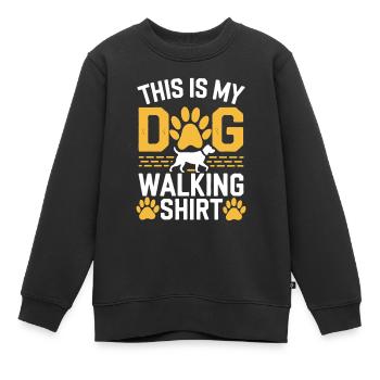 C’est ma chemise de promenade pour chien - Sweat Premium enfant bio - noir - Devant - AI Model Kid Female (0cm)