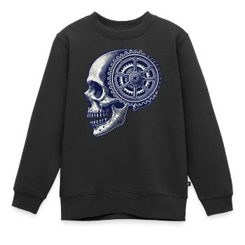Fahrrad Schädel Getriebe Radsport Kunstwerk - Kinder Premium Organic Sweatshirt - Schwarz - Vorne - AI Model Kid Female (0cm)