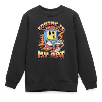 Coder Coding Is My Art Software Engineering Coders - Kids Premium Organic Sweatshirt - black - Front - AI Model Kid Female (0cm)