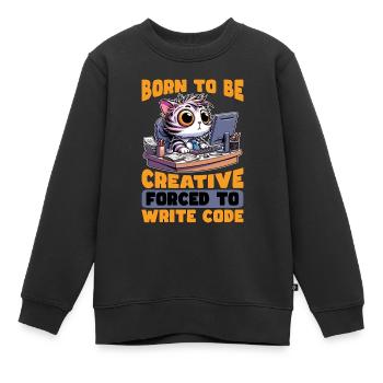 Codeur né pour être créatif Développeur Web Codeurs - Sweat Premium enfant bio - noir - Devant - AI Model Kid Female (0cm)