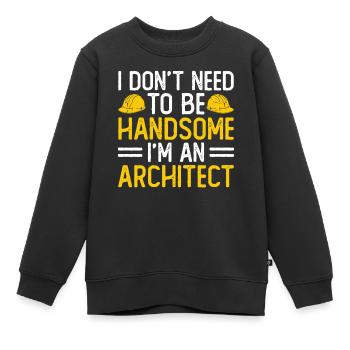 Architecte - Sweat Premium enfant bio - noir - Devant - AI Model Kid Female (0cm)