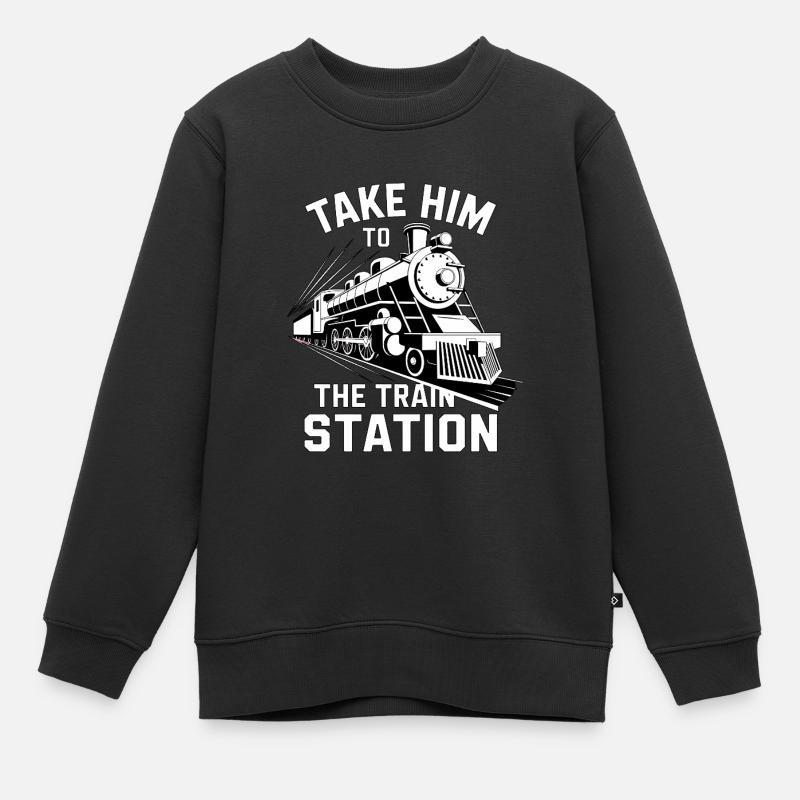 Train - Kids Premium Organic Sweatshirt - black