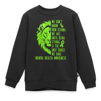Santé mentale - Sweat Premium enfant bio - noir - Devant - AI Model Kid Female (0cm)