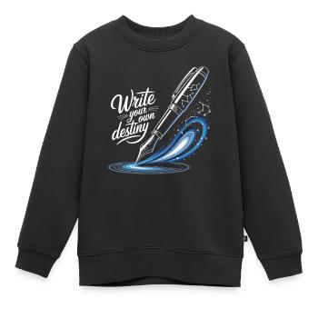 Schreib dein eigenes Schicksal - Kinder Premium Organic Sweatshirt - Schwarz - Vorne - AI Model Kid Female (0cm)