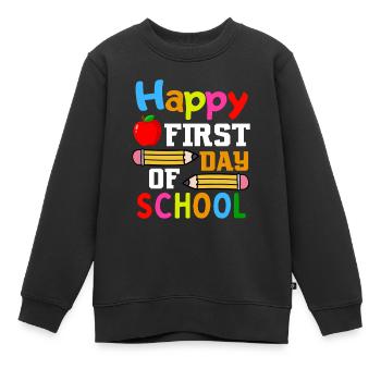 Premier jour d’école Début de l’école - Sweat Premium enfant bio - noir - Devant - AI Model Kid Female (0cm)