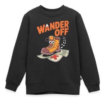 L’envie de voyager avec humour - Sweat Premium enfant bio - noir - Devant - AI Model Kid Female (0cm)