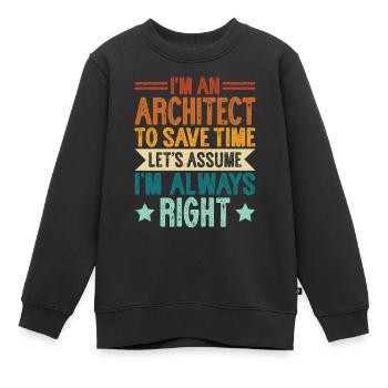 Architekt - Kinder Premium Organic Sweatshirt - Schwarz - Vorne - AI Model Kid Female (0cm)