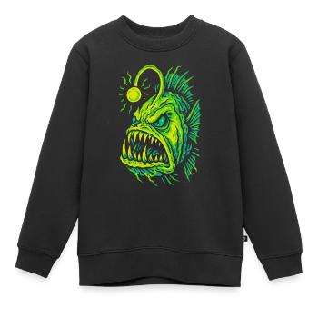 Leuchtender Tiefsee-Anglerfisch Wutstil - Kinder Premium Organic Sweatshirt - Schwarz - Vorne - AI Model Kid Female (0cm)