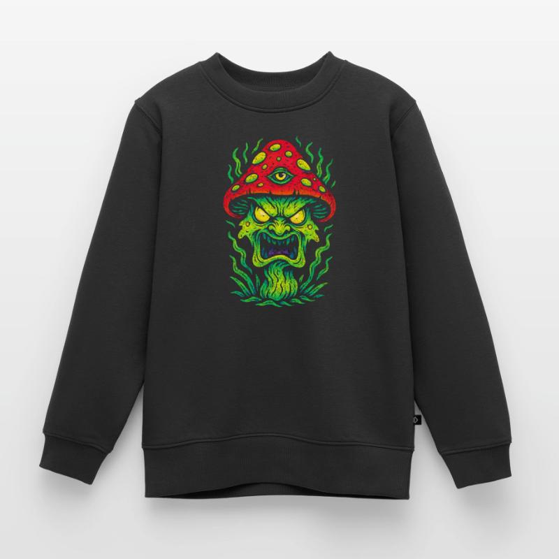 Psycho Toadstool with Third Eye Kids Premium Organic Sweatshirt