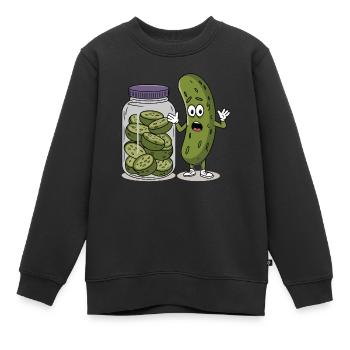 Concombre - Sweat Premium enfant bio - noir - Devant - AI Model Kid Female (0cm)