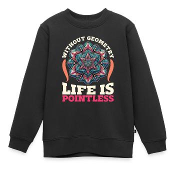 Mathématicien sans géométrie Statisticien de la vie - Sweat Premium enfant bio - noir - Devant - AI Model Kid Female (0cm)
