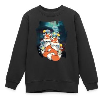 Animaux de la forêt, renards, renards, forêt, animaux sauvages - Sweat Premium enfant bio - noir - Devant - AI Model Kid Female (0cm)