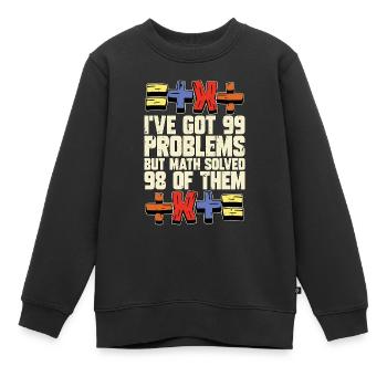 Mathématicien J’ai 99 problèmes Statisticien - Sweat Premium enfant bio - noir - Devant - AI Model Kid Female (0cm)