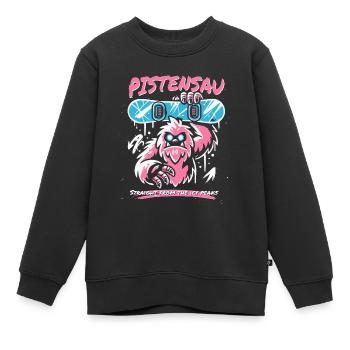 Pistensau - Snowboard - Schnee - Snowboarder - Kinder Premium Organic Sweatshirt - Schwarz - Vorne - AI Model Kid Female (0cm)