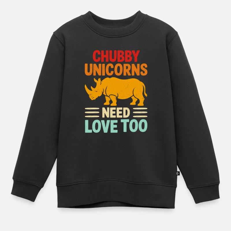 Nashorn - Kinder Premium Organic Sweatshirt - Schwarz