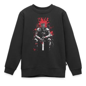 Roi des morts-vivants à l’épée – Art Dark Fantasy - Sweat Premium enfant bio - noir - Devant - AI Model Kid Female (0cm)