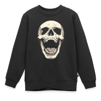 Crâne hurlant avec la langue – Art sombre - Sweat Premium enfant bio - noir - Devant - AI Model Kid Female (0cm)