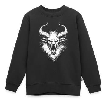 Démon avec des cornes - Conception d’horreur flagrante - Sweat Premium enfant bio - noir - Devant - AI Model Kid Female (0cm)