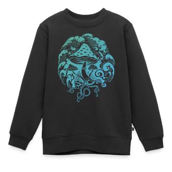 Fliegenpilz Krake Octopus - Kinder Premium Organic Sweatshirt - Schwarz - Vorne - AI Model Kid Female (0cm)