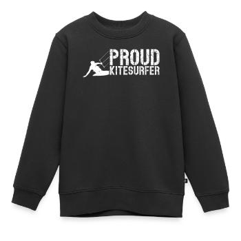 Watersports Kiteboarding - Proud Kitesurfer - Kinder Premium Organic Sweatshirt - Schwarz - Vorne - AI Model Kid Female (0cm)