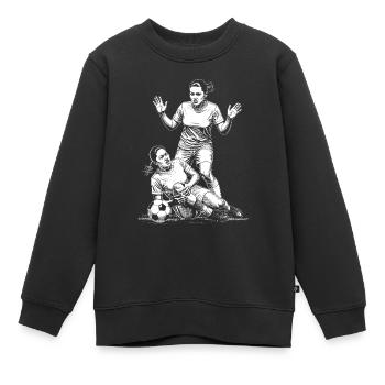 Foul beim Frauenfußball! Shirt mit starker Haltung - Kinder Premium Organic Sweatshirt - Schwarz - Vorne - AI Model Kid Female (0cm)