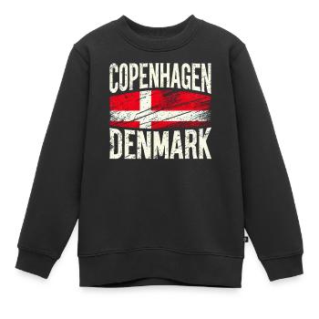 Kopenhagen Dänemark Flagge - Kinder Premium Organic Sweatshirt - Schwarz - Vorne - AI Model Kid Female (0cm)