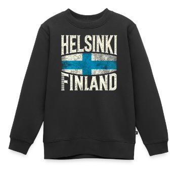 Helsinki Finnland - Kinder Premium Organic Sweatshirt - Schwarz - Vorne - AI Model Kid Female (0cm)