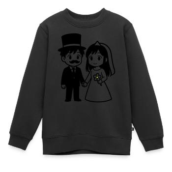 Brautpaar Ehepaar Anime - Kinder Premium Organic Sweatshirt - Schwarz - Vorne - AI Model Kid Female (0cm)
