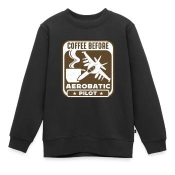 Aerobatic Pilot Coffee Glider Pilot Coffee Lover - Kinder Premium Organic Sweatshirt - Schwarz - Vorne - AI Model Kid Female (0cm)