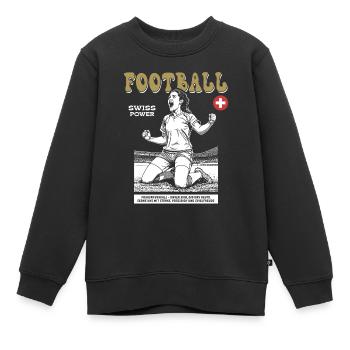 Swiss Fußballspielerin Shirt: Taktik und Timing - Kinder Premium Organic Sweatshirt - Schwarz - Vorne - AI Model Kid Female (0cm)