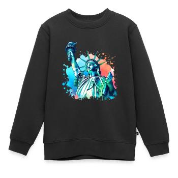 Statue - Sweat Premium enfant bio - noir - Devant - AI Model Kid Female (0cm)