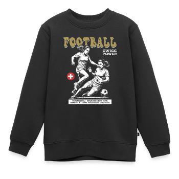Kampfgeist gezeigt: Schweizer Frauenfußball Shirt - Kinder Premium Organic Sweatshirt - Schwarz - Vorne - AI Model Kid Female (0cm)