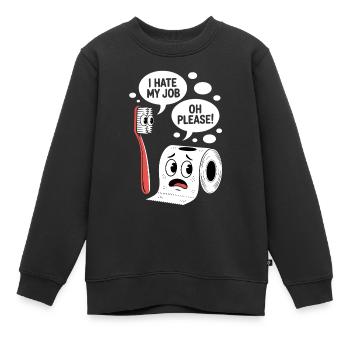 Drôle Comique Dicton Sarcastique Drôle - Sweat Premium enfant bio - noir - Devant - AI Model Kid Female (0cm)