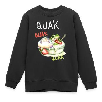 Frosch Frösche Quak Dessert Nachtisch Kinder - Kinder Premium Organic Sweatshirt - Schwarz - Vorne - AI Model Kid Female (0cm)