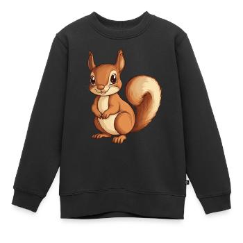 Eichhörnchen - Kinder Premium Organic Sweatshirt - Schwarz - Vorne - AI Model Kid Female (0cm)