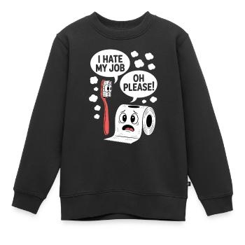 Bain sarcastique disant humour drôle - Sweat Premium enfant bio - noir - Devant - AI Model Kid Female (0cm)