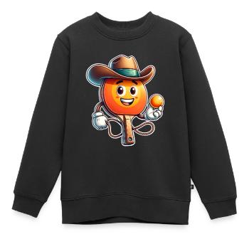 Ping-pong - Sweat Premium enfant bio - noir - Devant - AI Model Kid Female (0cm)