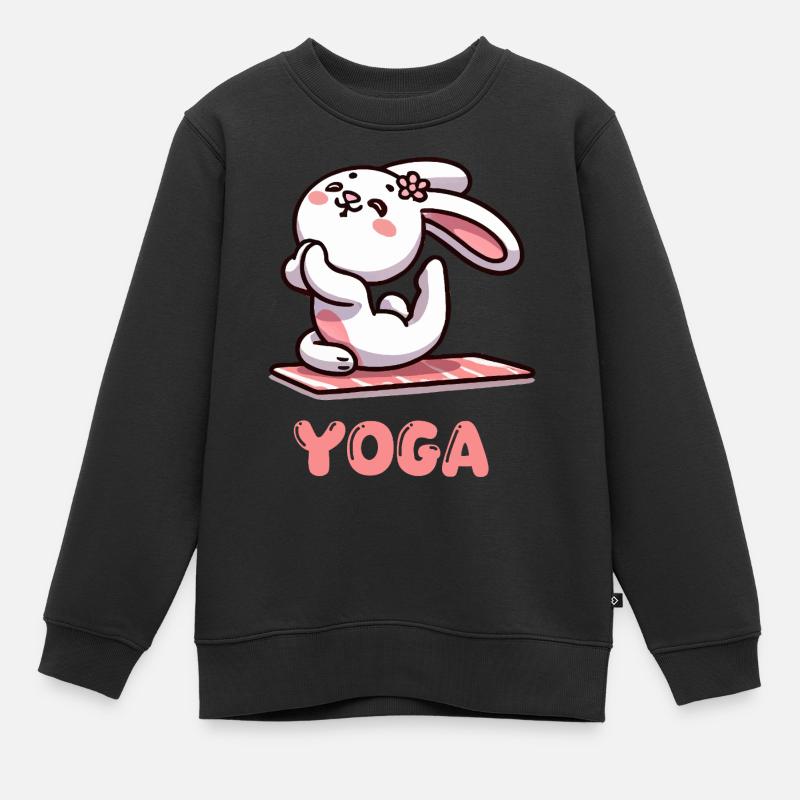 Yoga du lapin - Sweat Premium enfant bio - noir