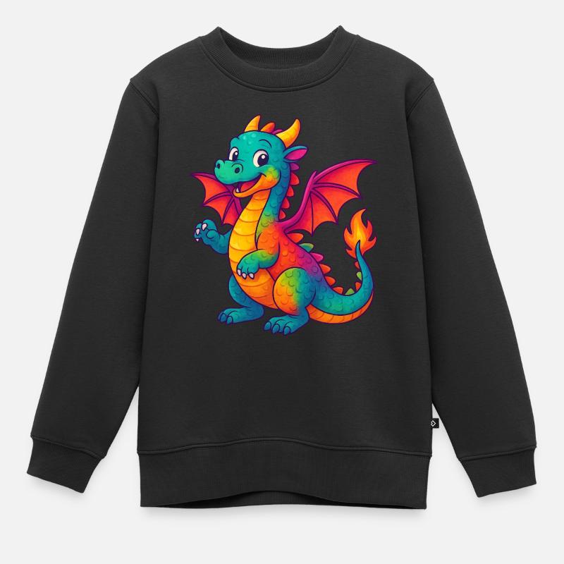 Dragonbaby - Kinder Premium Organic Sweatshirt - Schwarz