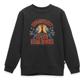 L’ornithologie est pour les tourtereaux Observation des oiseaux Zoologie - Sweat Premium enfant bio - noir - Devant - AI Model Kid Female (0cm)