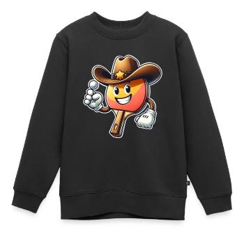 Ping-pong - Sweat Premium enfant bio - noir - Devant - AI Model Kid Female (0cm)